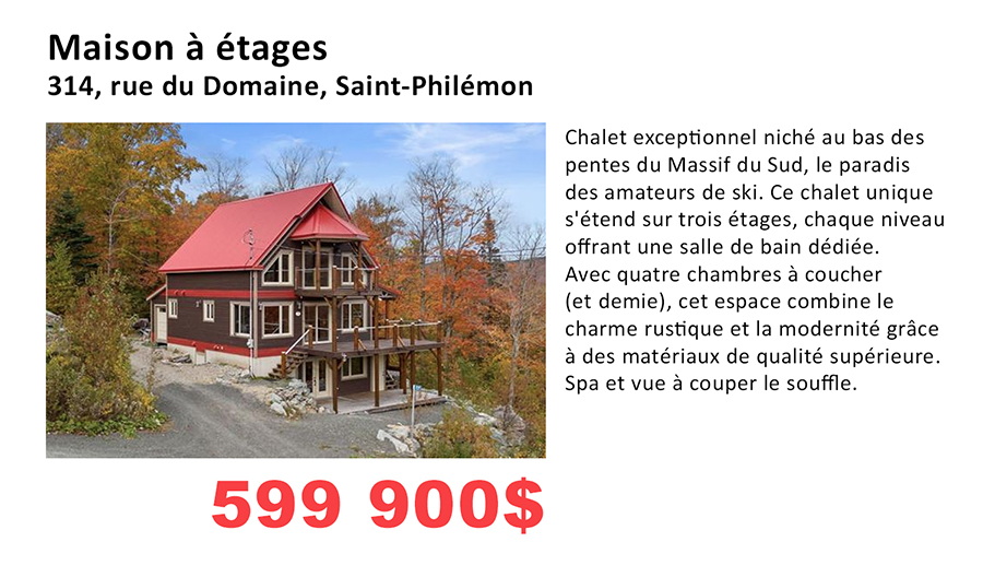 Propriétés à vendre / à louer Municipalité de SaintPhilémon