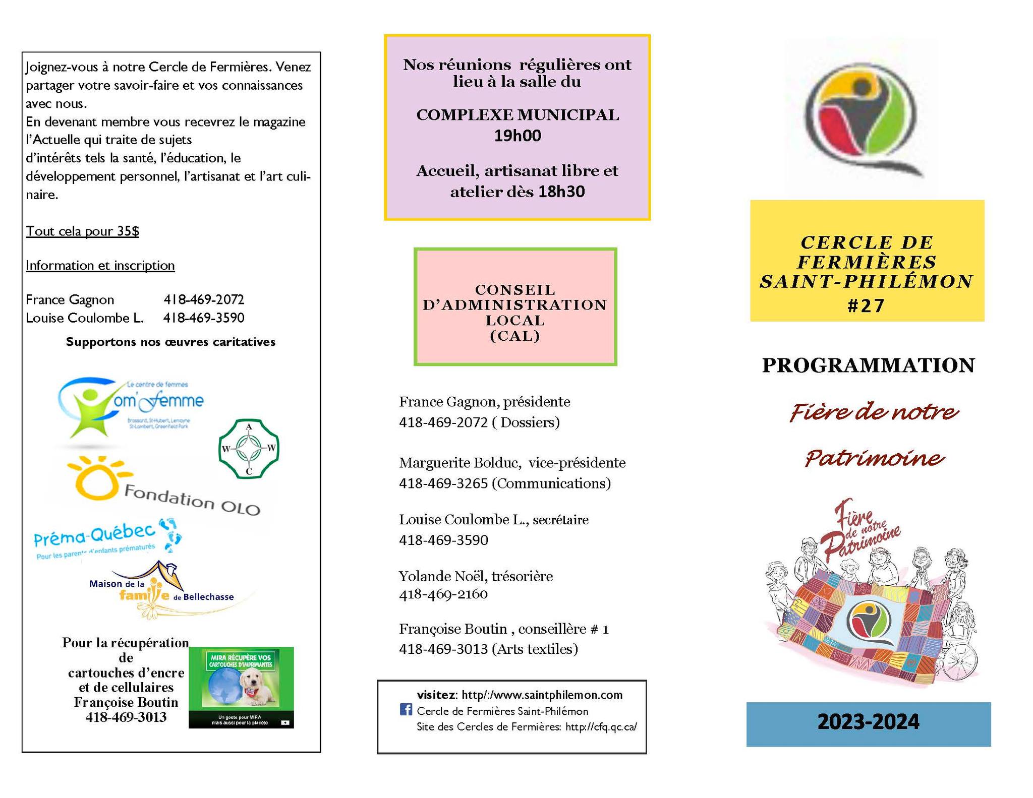 Cercle de Fermières Municipalité de SaintPhilémon