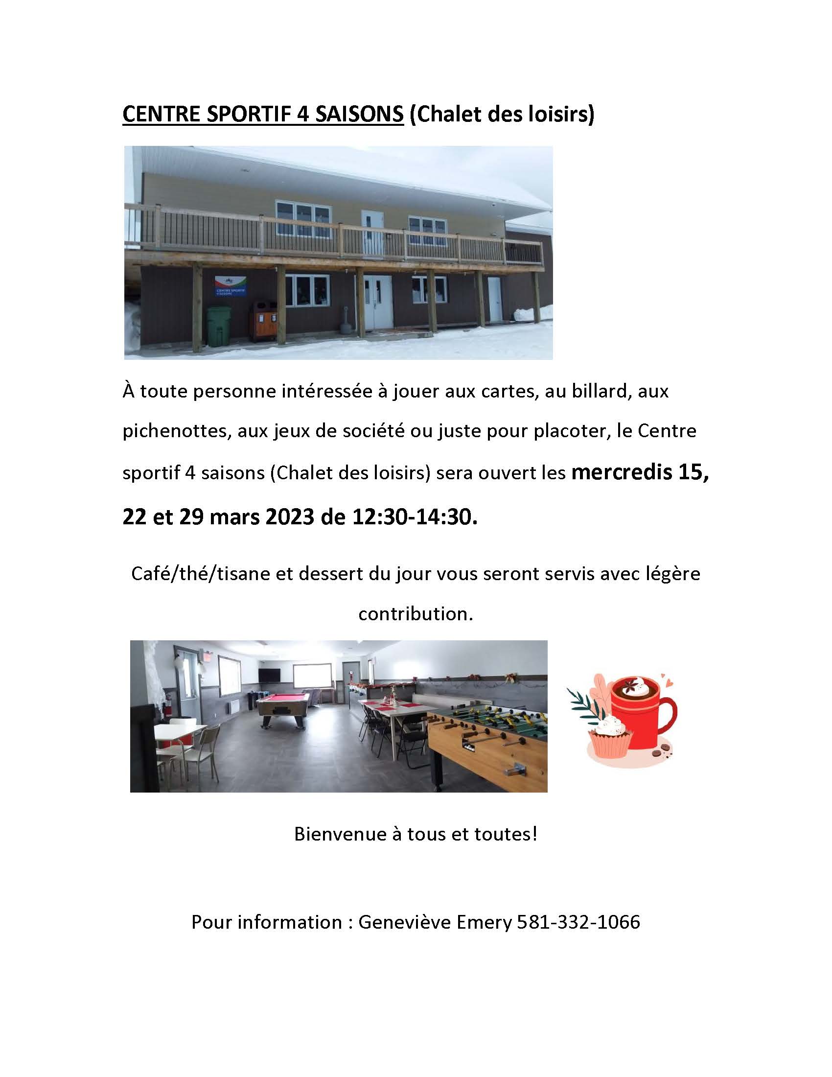 Loisirs / Centre Sportif 4 Saisons Municipalité de SaintPhilémon